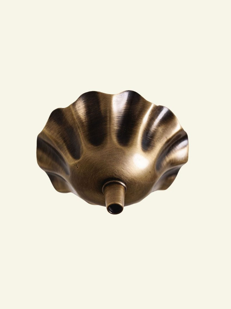 Wave Ceiling Rose, Antique Brass Hardware
