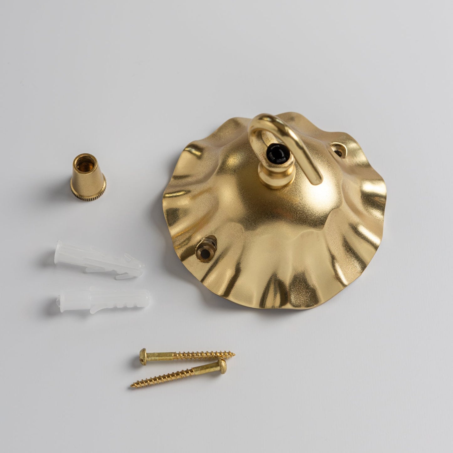 Wave Ceiling Rose, Lacquered Brass Hardware