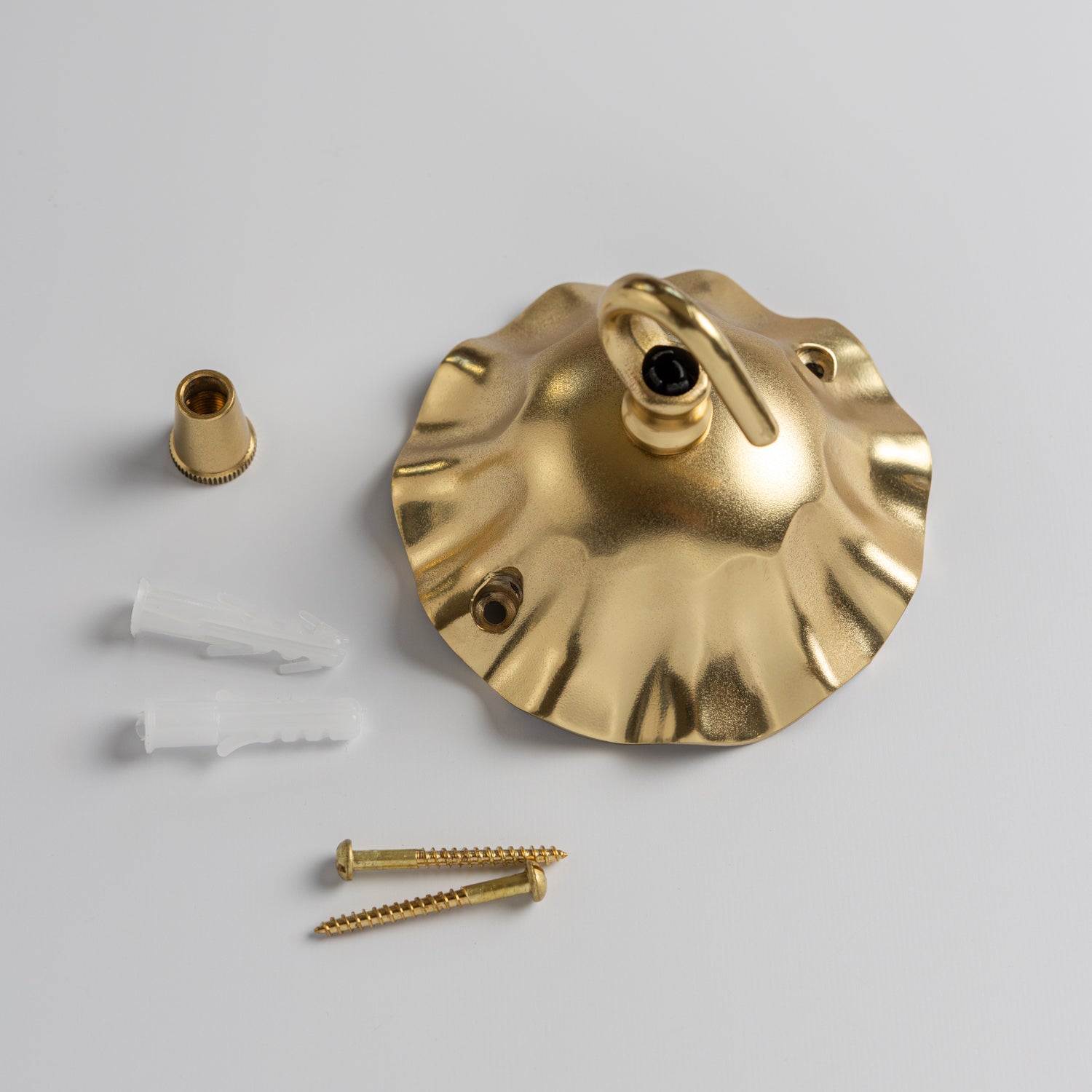 Wave Ceiling Rose, Lacquered Brass Hardware