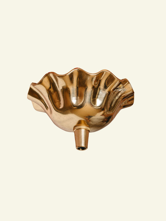 Wave Ceiling Rose, Lacquered Brass Hardware