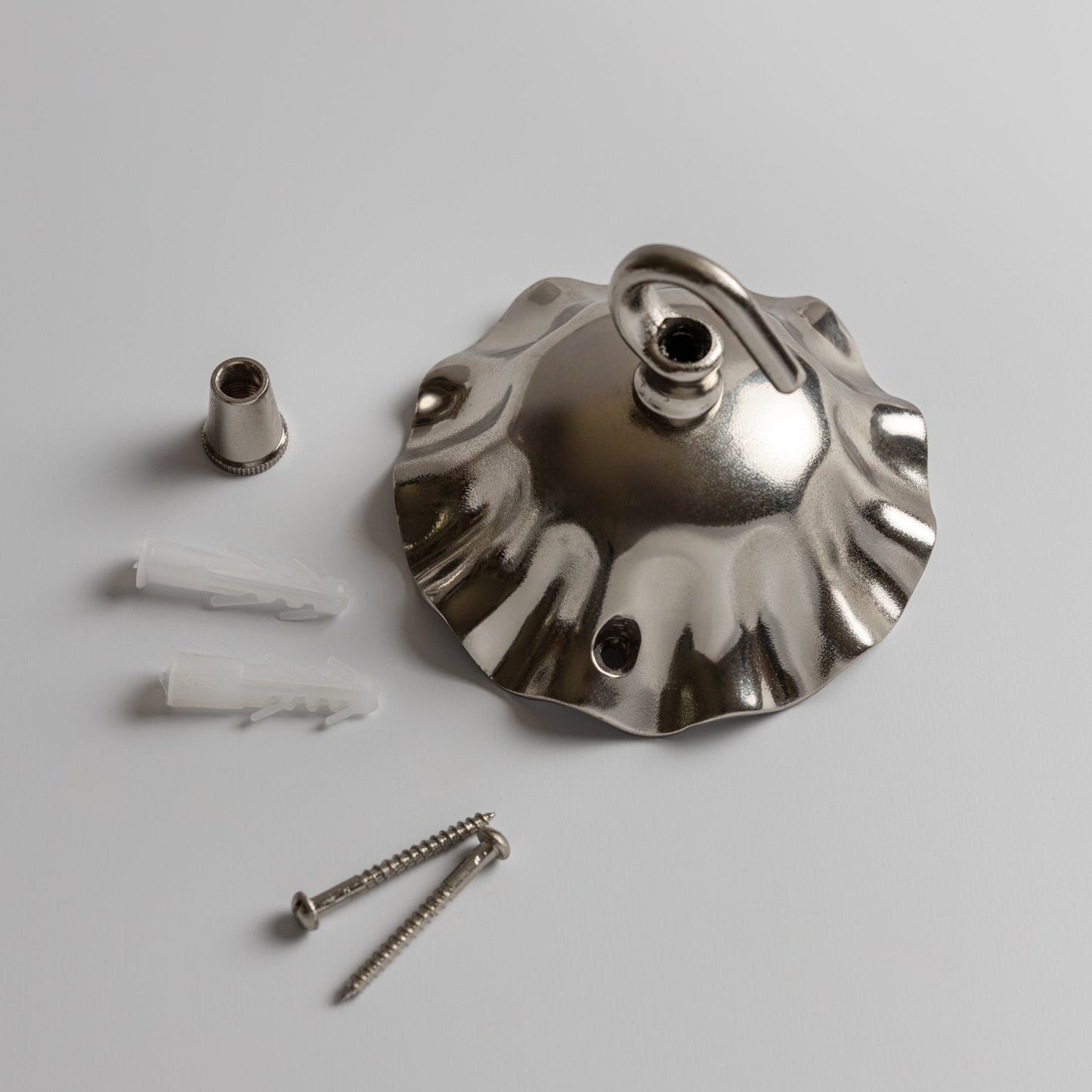 Wave Ceiling Rose, Polished Chrome Hardware