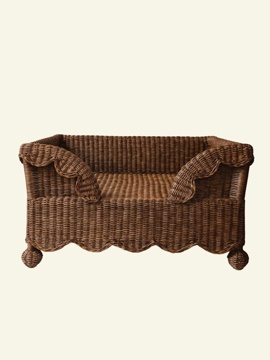 Ziggy Rattan Scalloped Dog Bed Pets