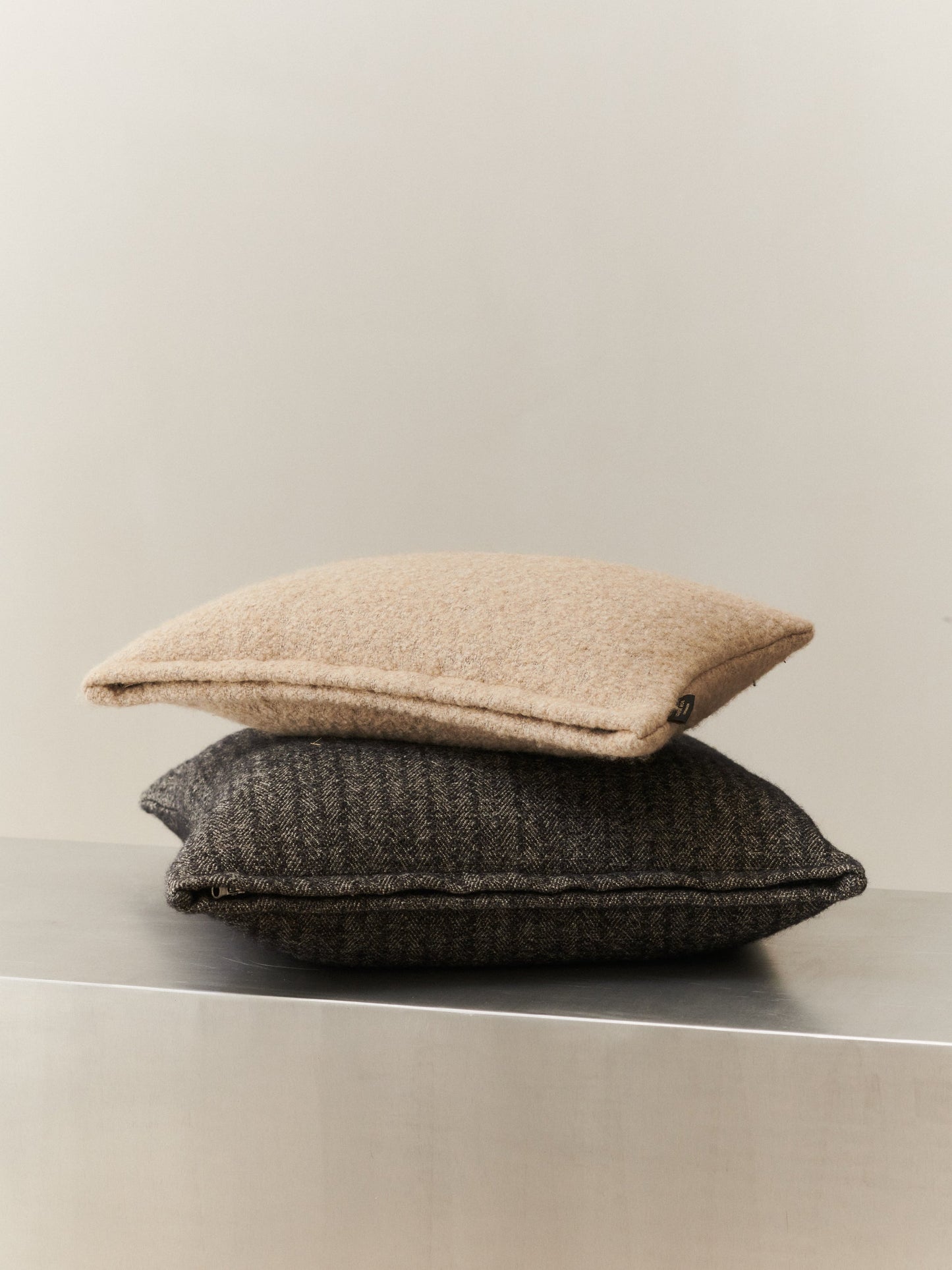 Heavy Lumbar Pillow - Felt Beige Pillows