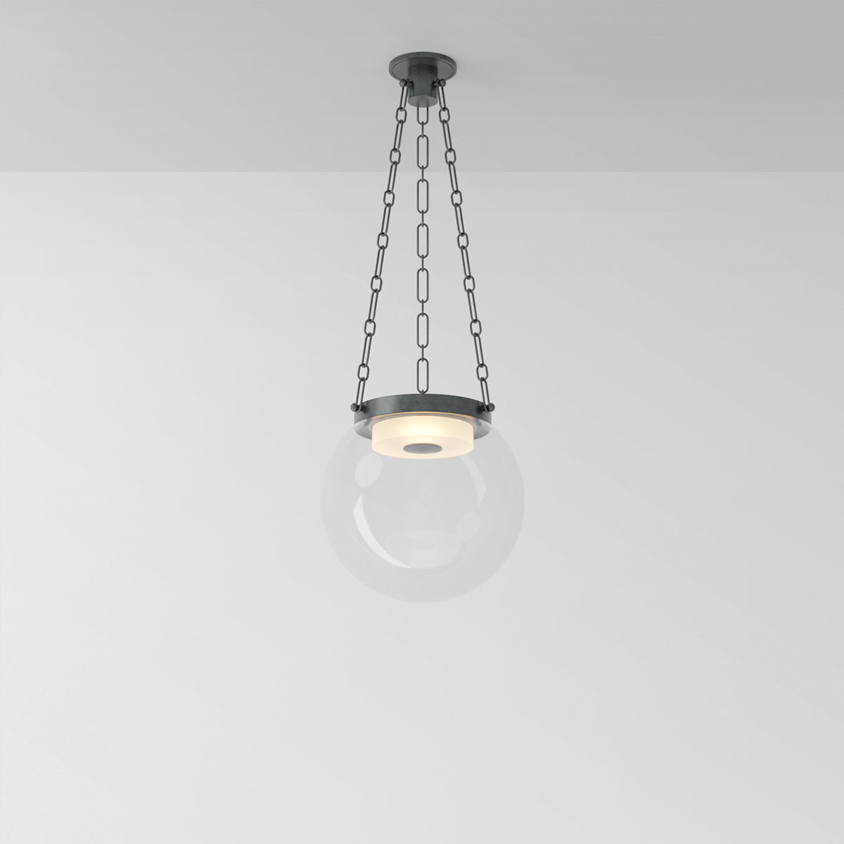 Helio 16 Pendant Light in Aged Pewter Clear Glass Pendant Lights