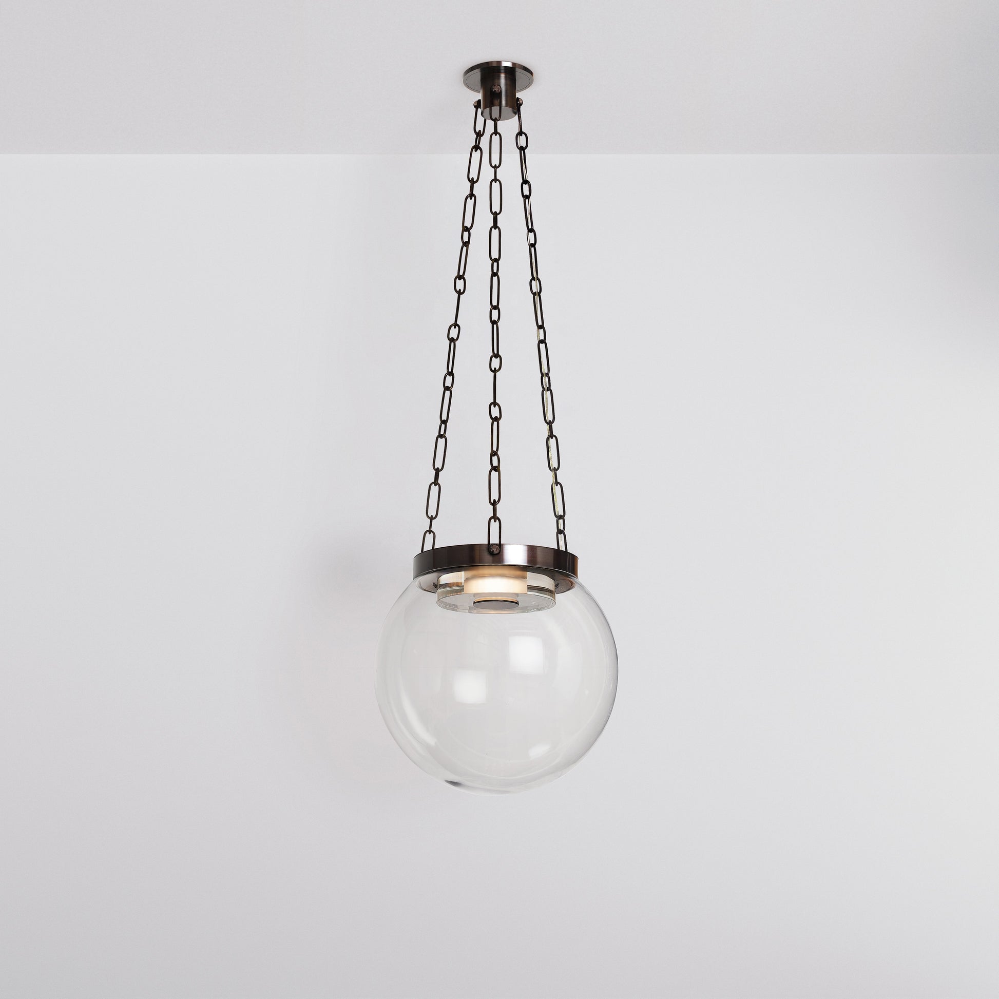 Helio 16 Pendant Light in Black Brass Clear Glass Pendant Lights