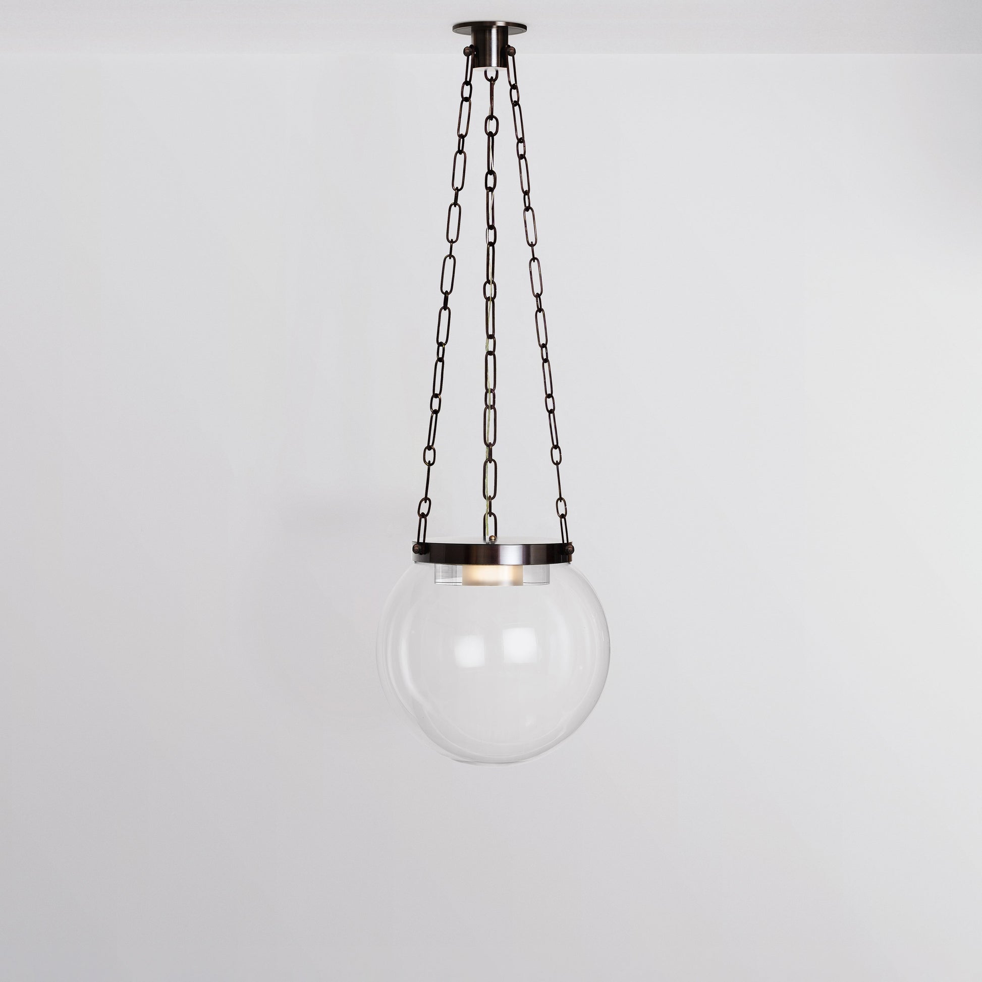 Helio 16 Pendant Light in Black Brass Clear Glass Pendant Lights