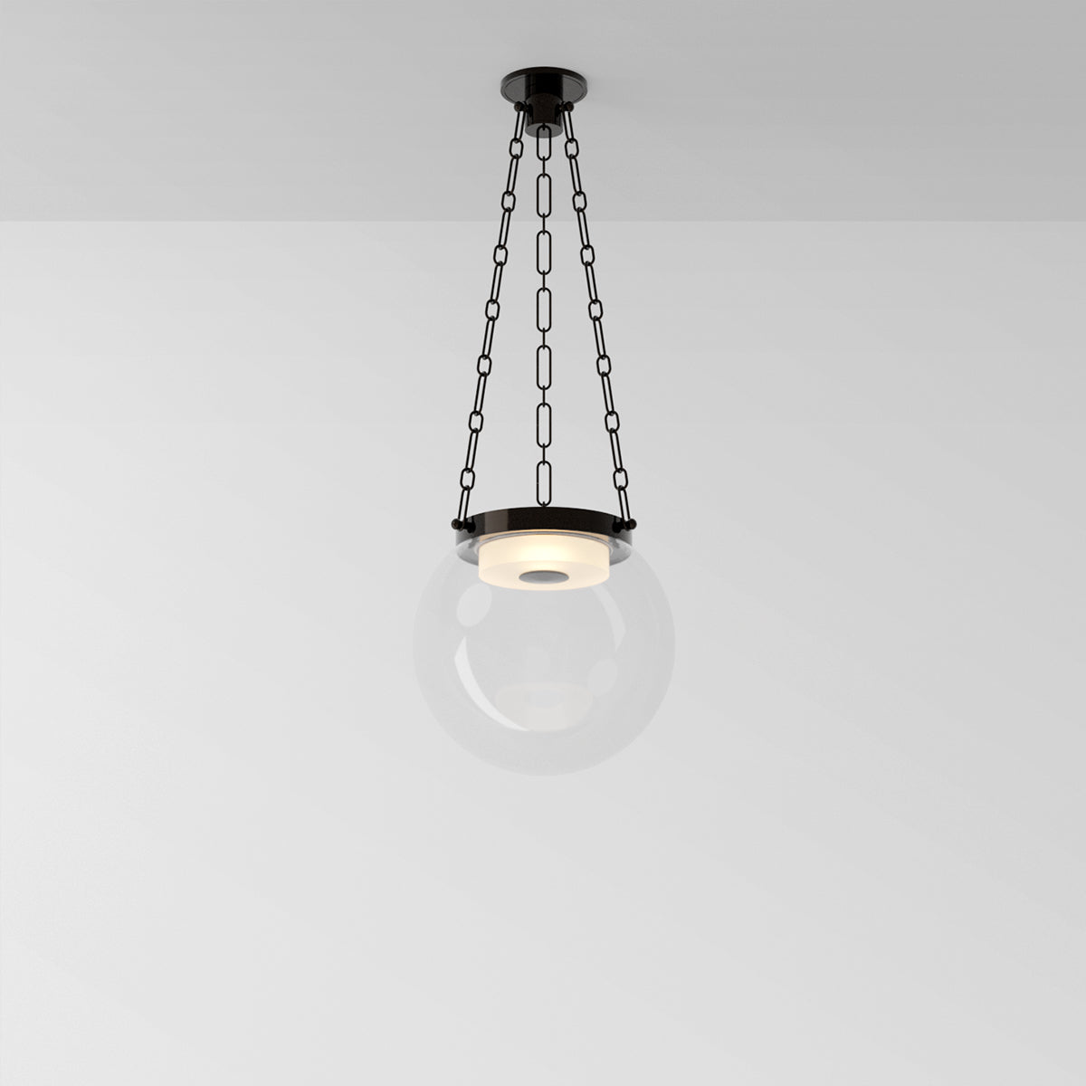 Helio 16 Pendant Light in Black Brass Clear Glass Pendant Lights