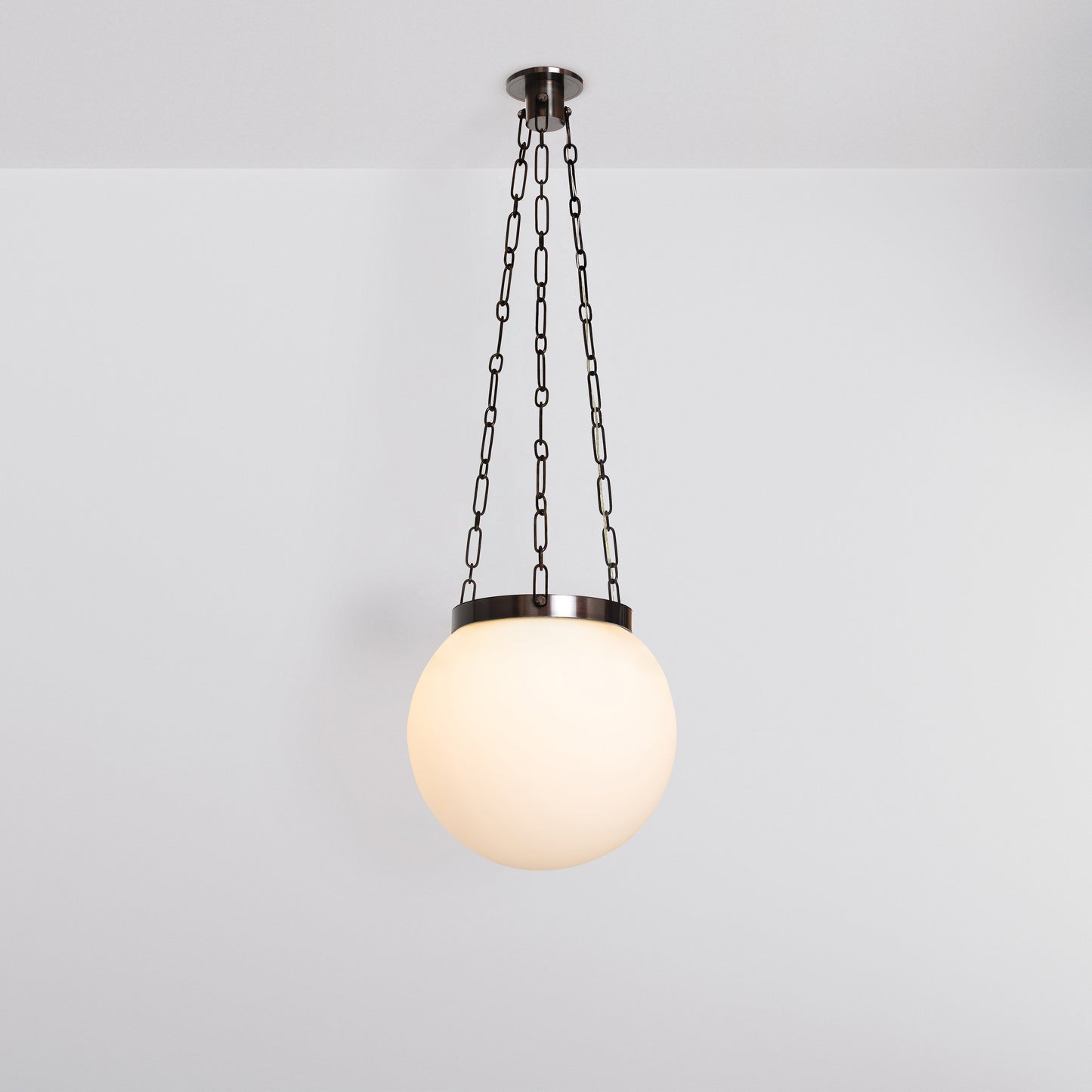 Helio 16 Pendant Light in Black Brass Opal Glass Pendant Lights