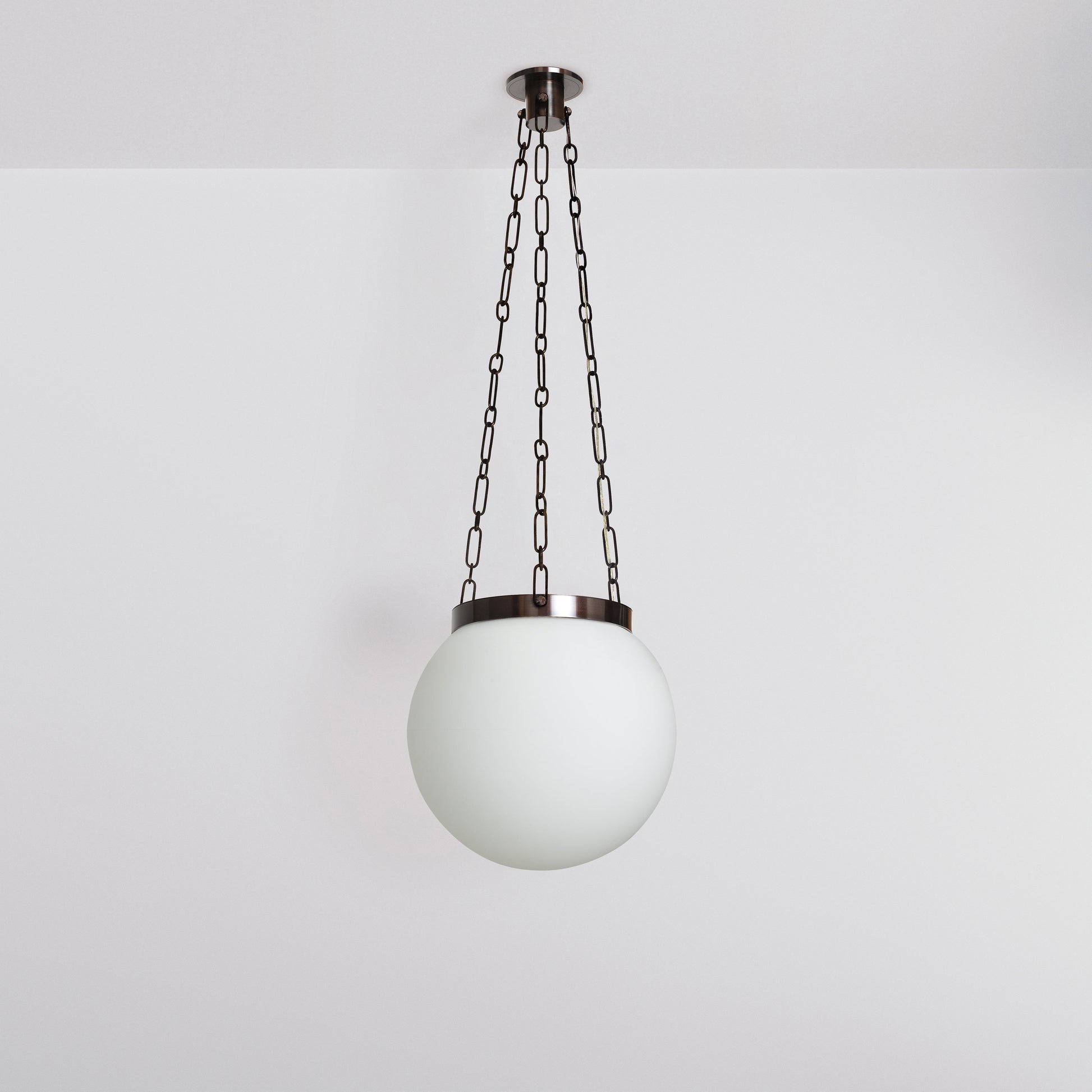 Helio 16 Pendant Light in Black Brass Opal Glass Pendant Lights