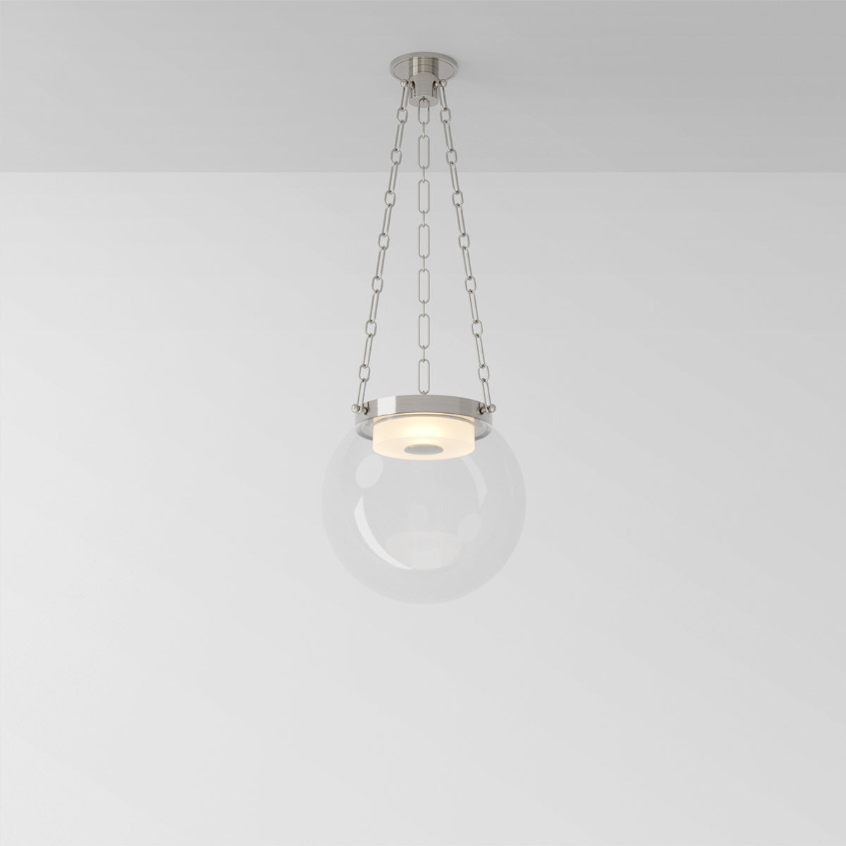 Helio 16 Pendant Light in Brushed Nickel Clear Glass Pendant Lights