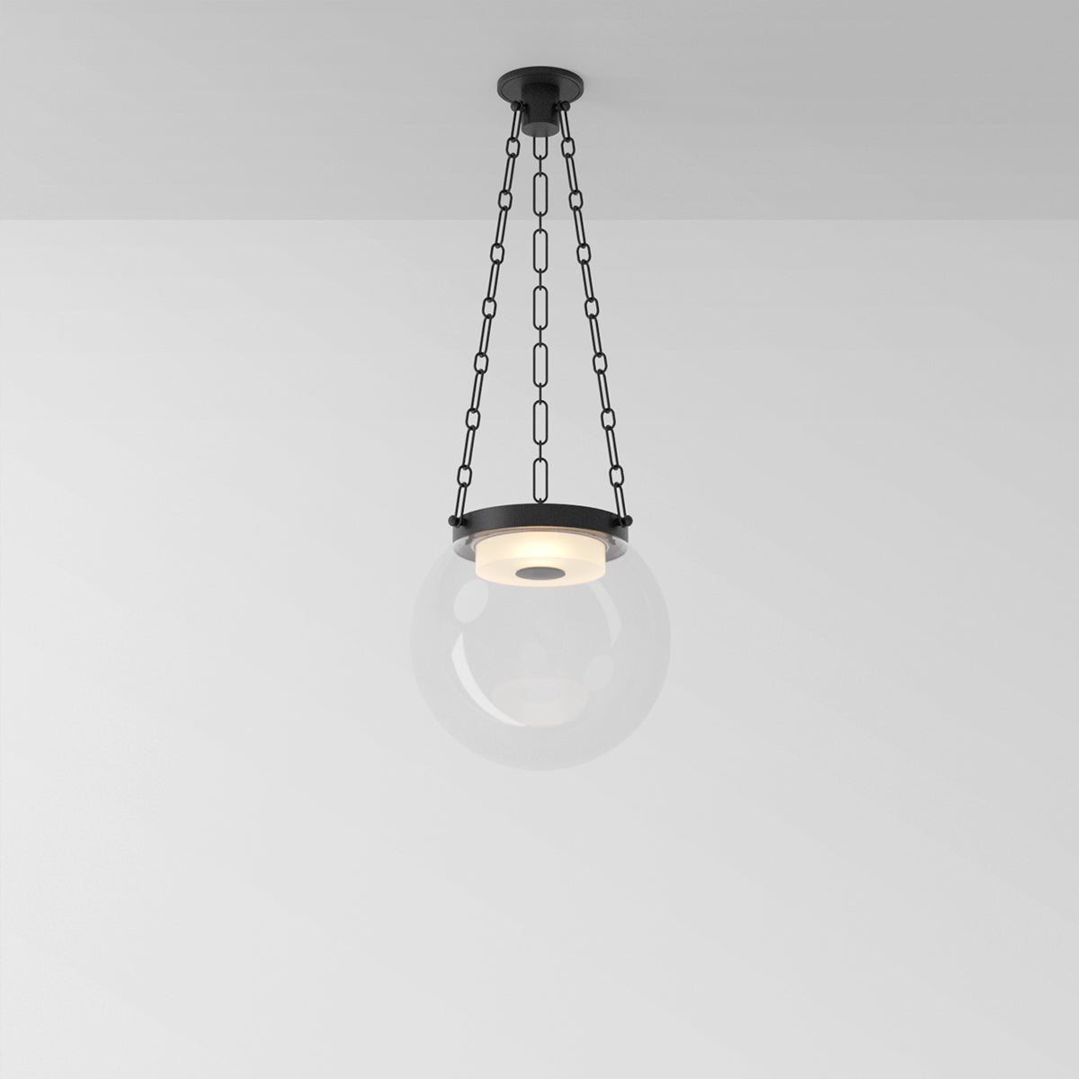 Helio 16 Pendant Light in Matte Black Clear Glass Pendant Lights