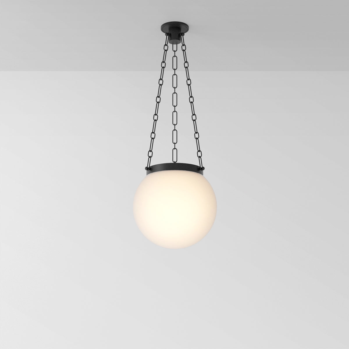 Helio 16 Pendant Light in Matte Black Opal Glass Pendant Lights