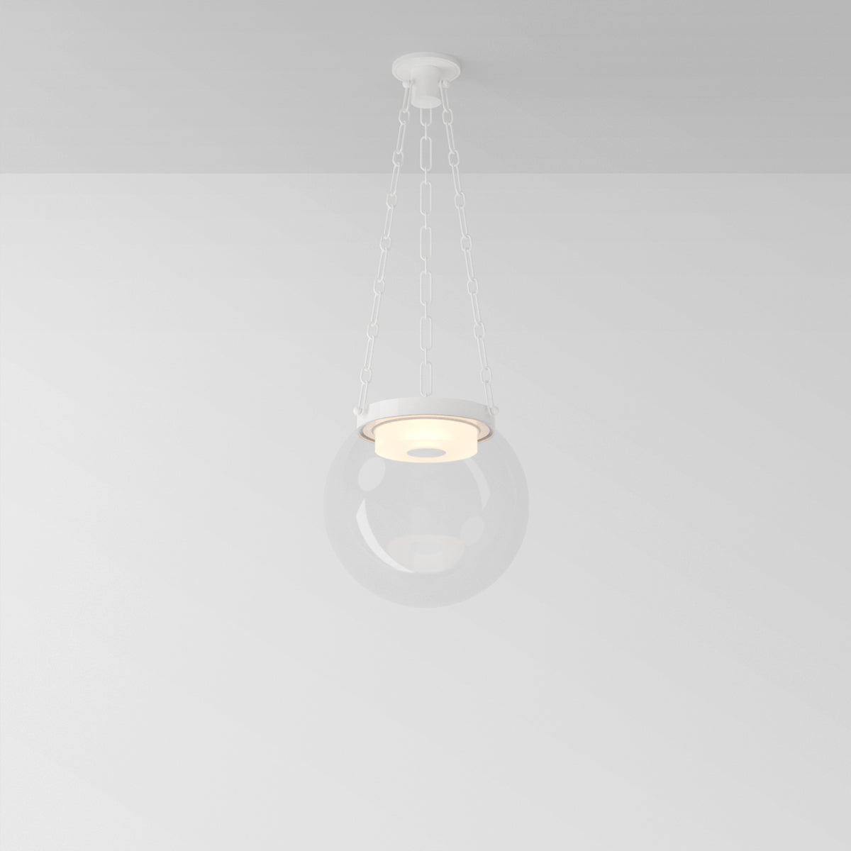 Helio 16 Pendant Light in Matte White Clear Glass Pendant Lights