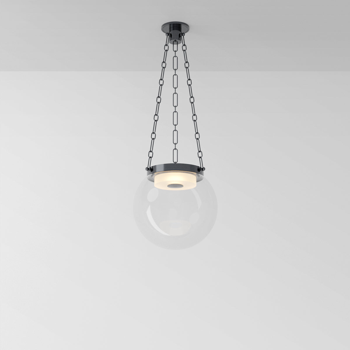 Helio 16 Pendant Light in Pewter Clear Glass Pendant Lights