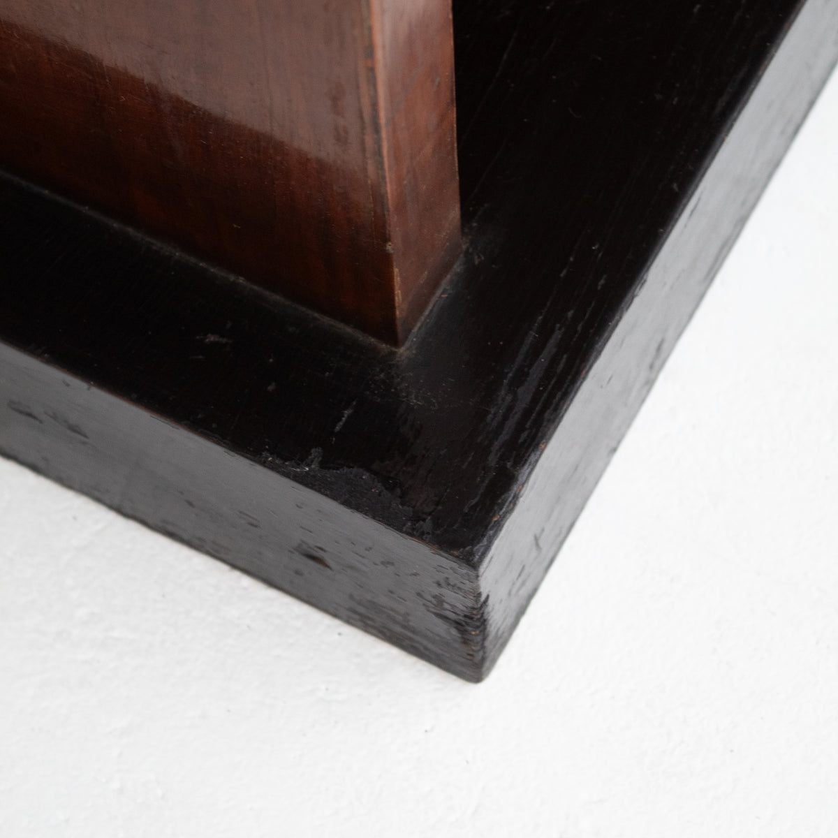 Art Deco Wooden Cabinet with Black Lacquered Door