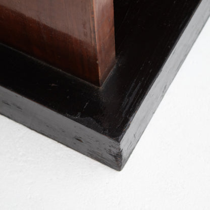 Art Deco Wooden Cabinet with Black Lacquered Door