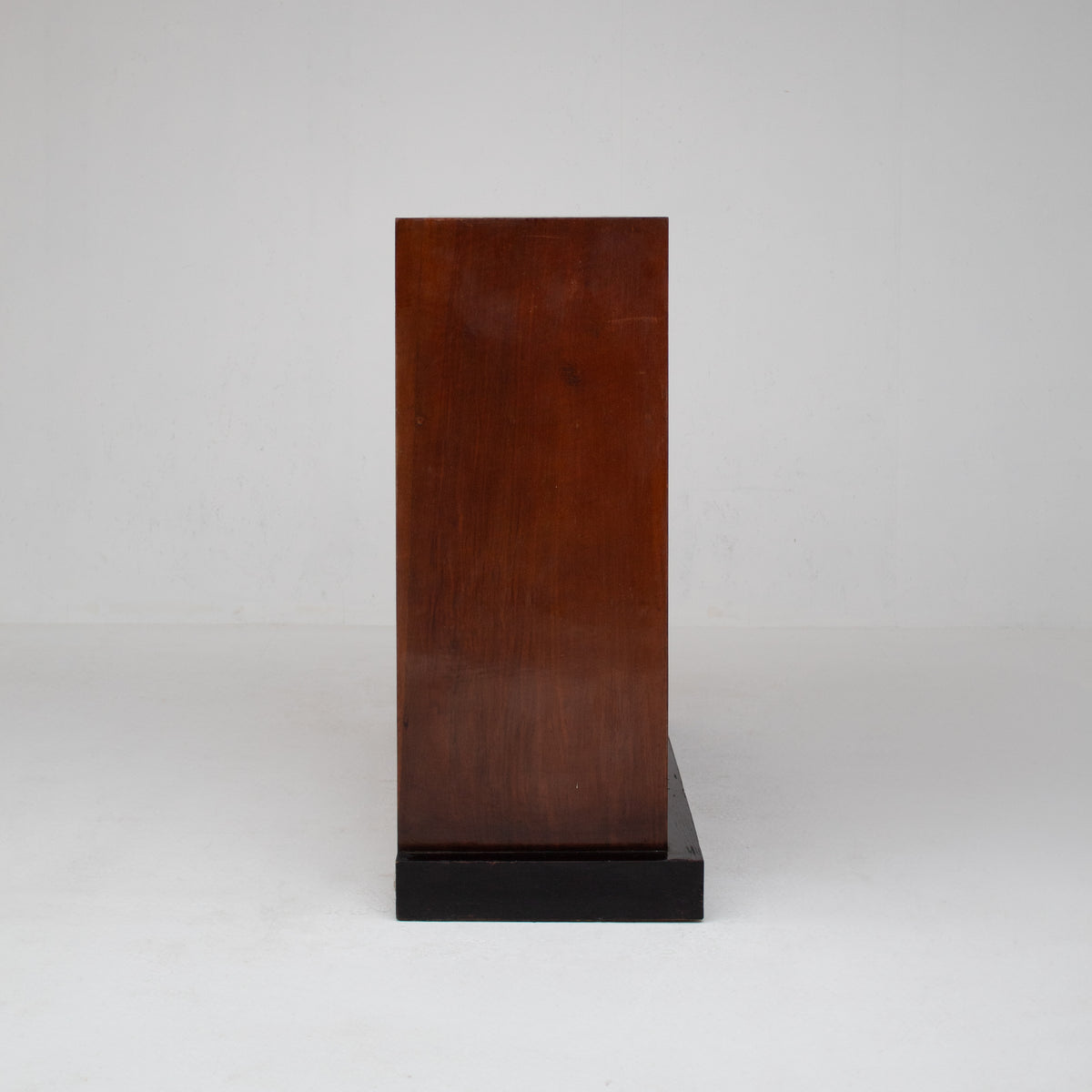 Art Deco Wooden Cabinet with Black Lacquered Door