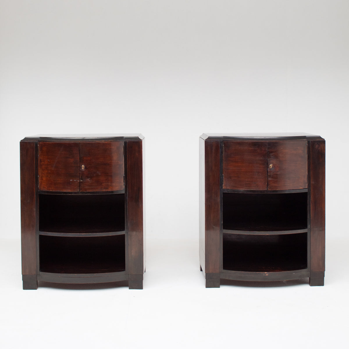 Set of Art Deco Cabinets in Dark Wood