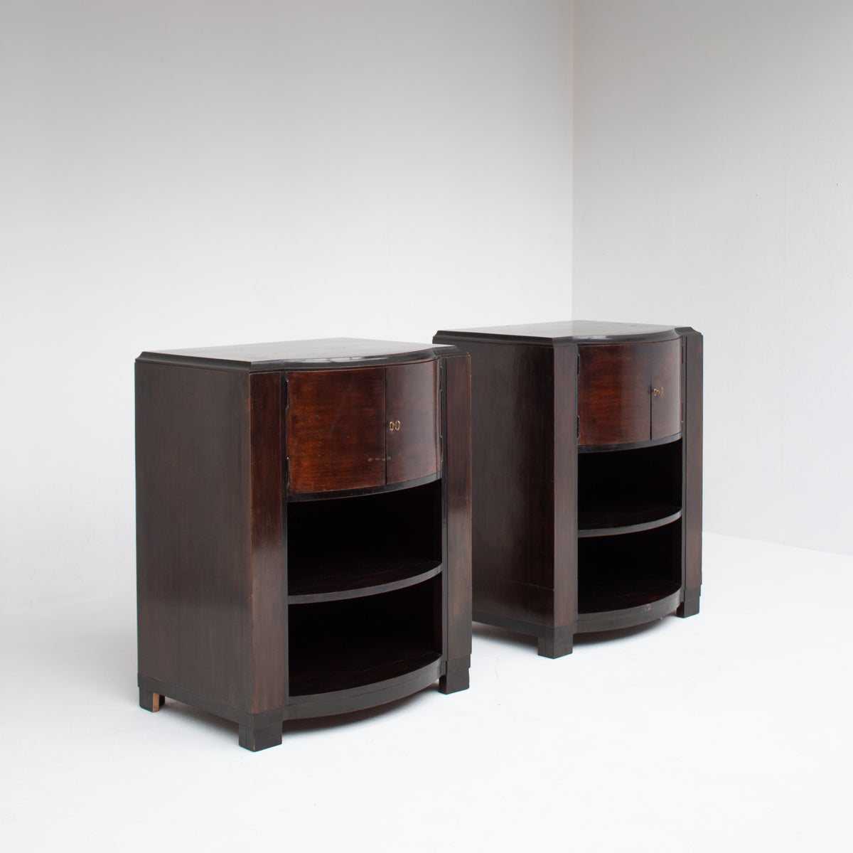Set of Art Deco Cabinets in Dark Wood
