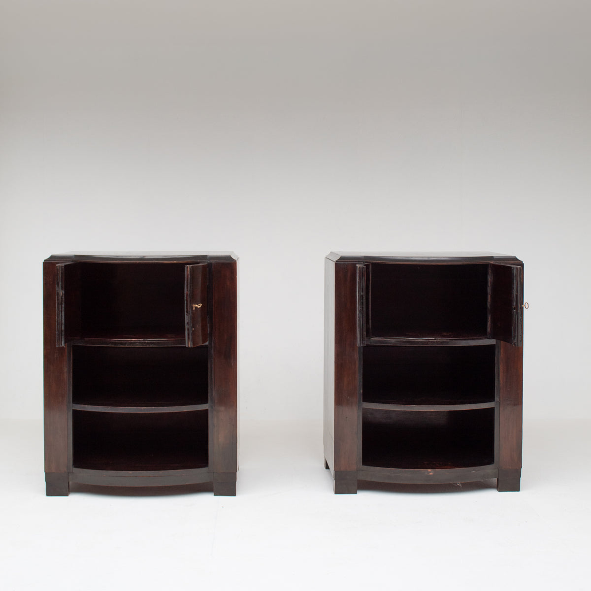 Set of Art Deco Cabinets in Dark Wood