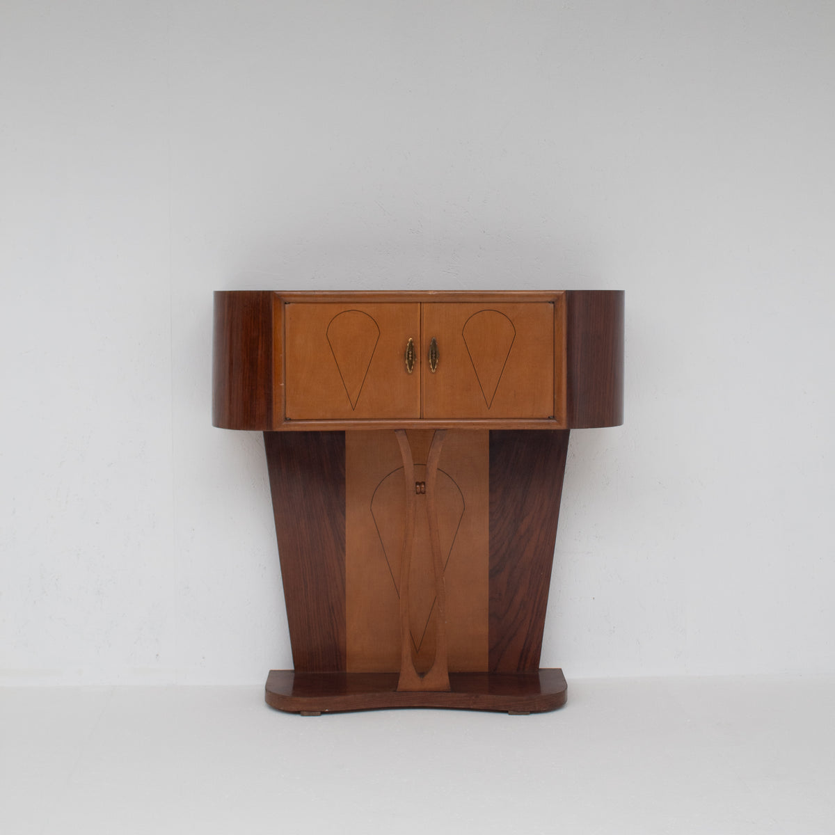 Art Deco Walnut Console with Inlay Details