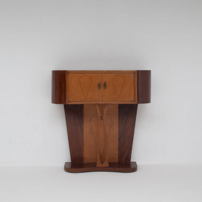 Art Deco Walnut Console with Inlay Details