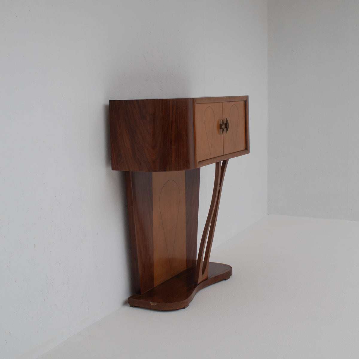 Art Deco Walnut Console with Inlay Details