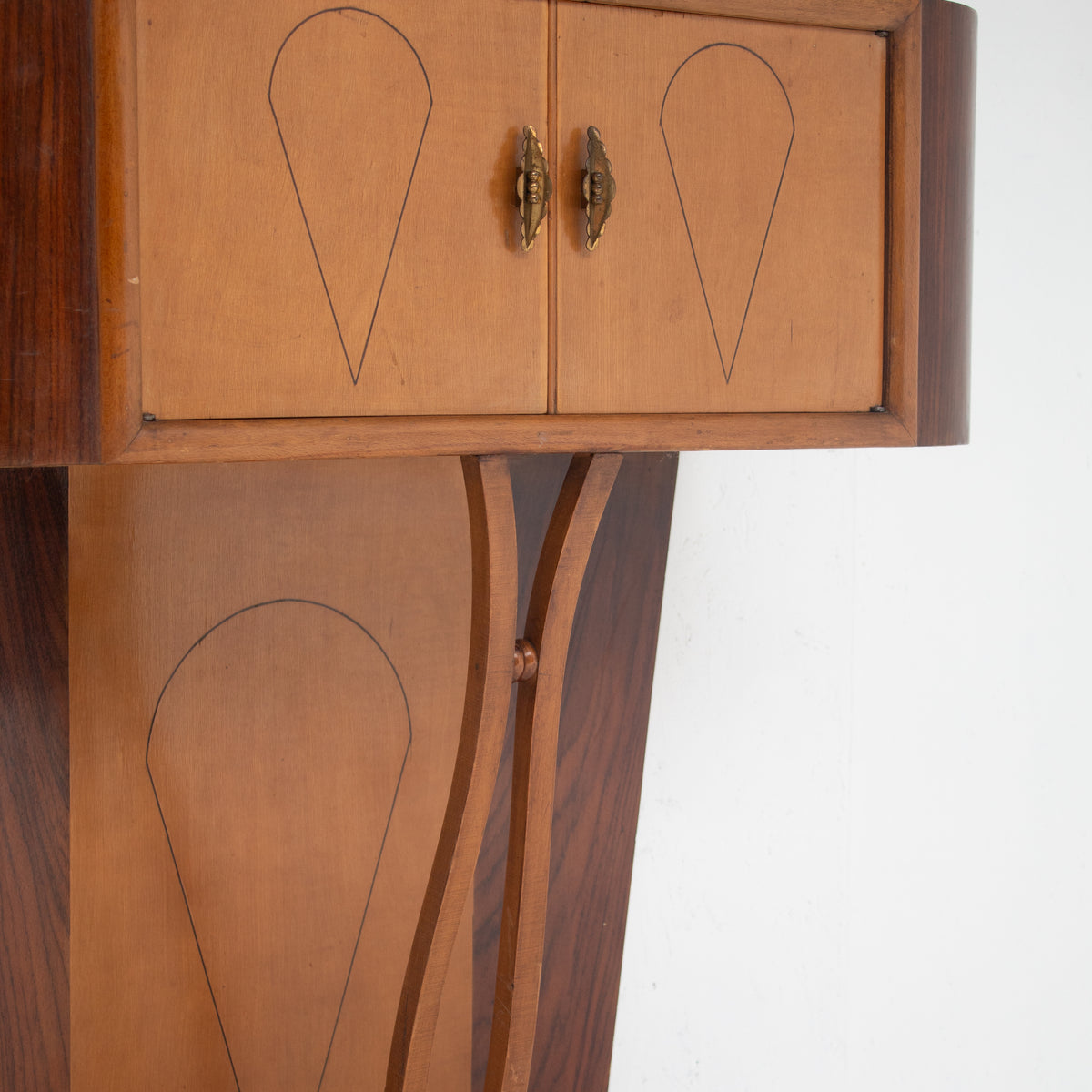 Art Deco Walnut Console with Inlay Details