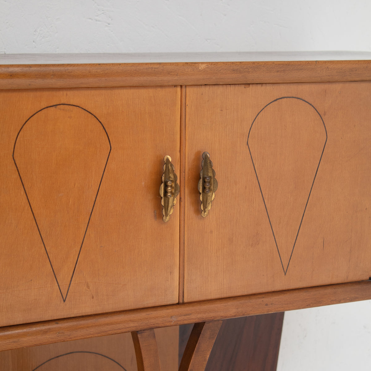 Art Deco Walnut Console with Inlay Details