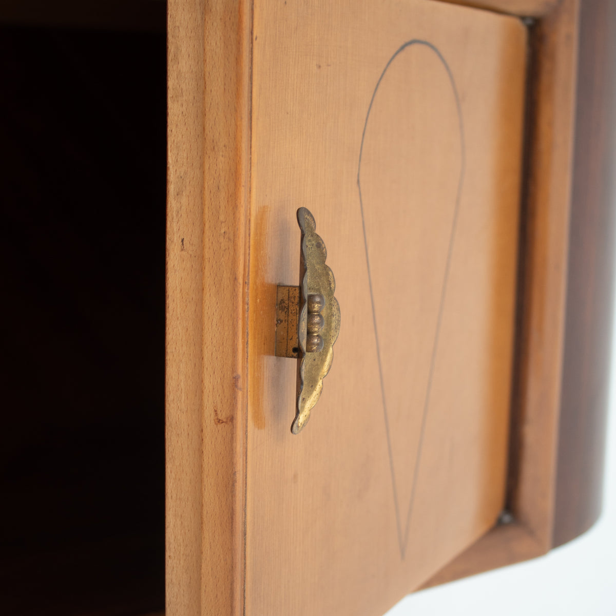 Art Deco Walnut Console with Inlay Details