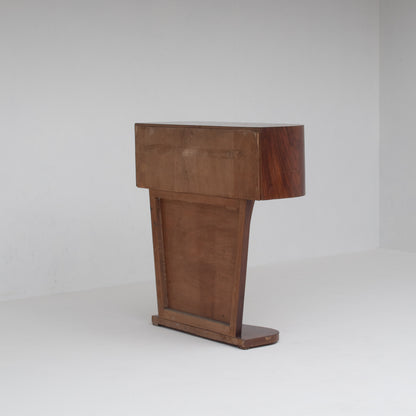 Art Deco Walnut Console with Inlay Details