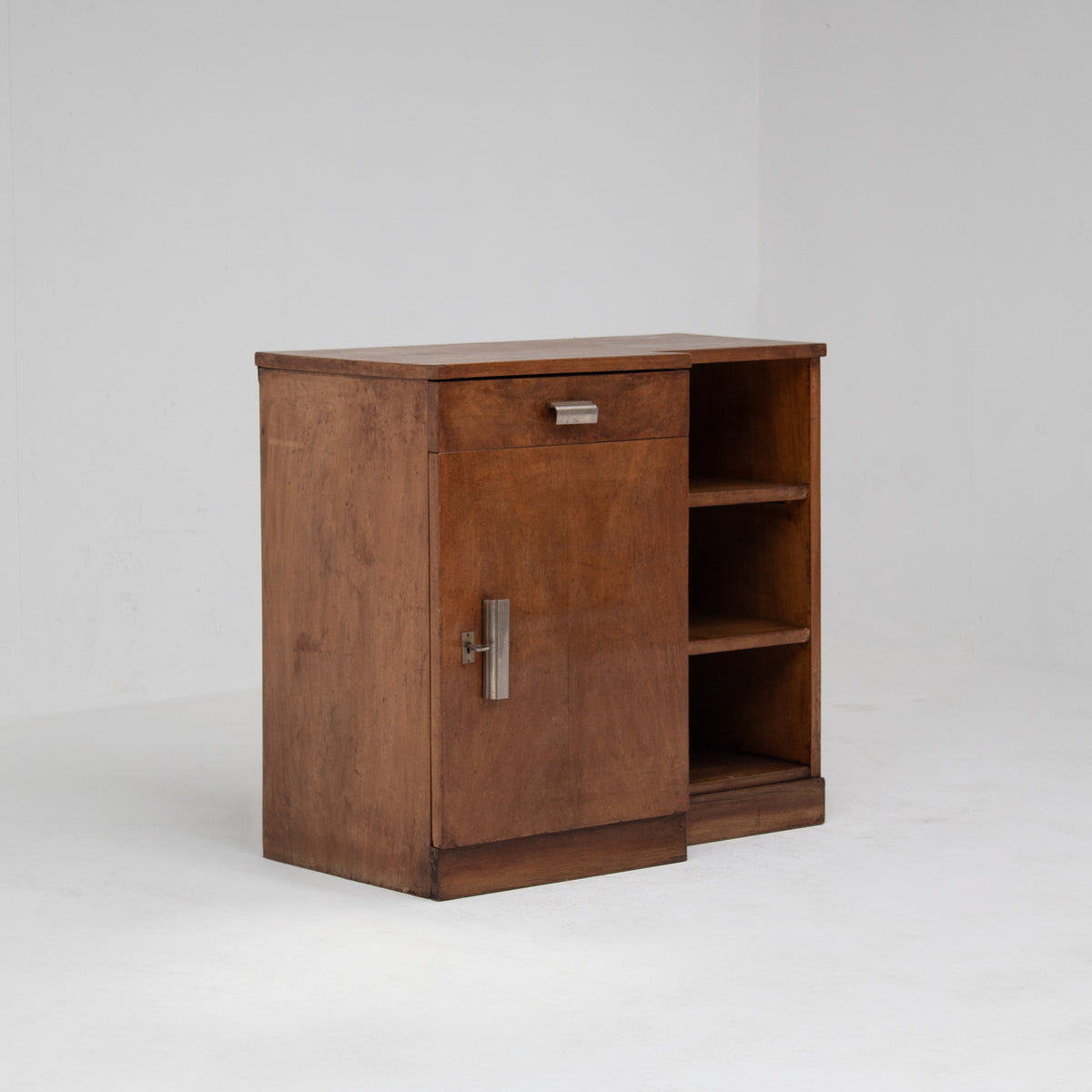 Art Deco Nightstand with Chrome Hardware