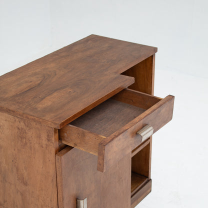 Art Deco Nightstand with Chrome Hardware