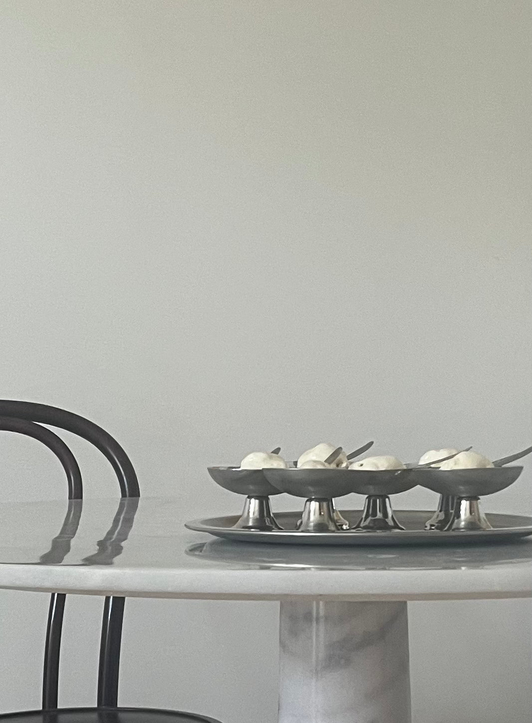 Steel Ice Cream Cups on Tray by Guy Degrenne