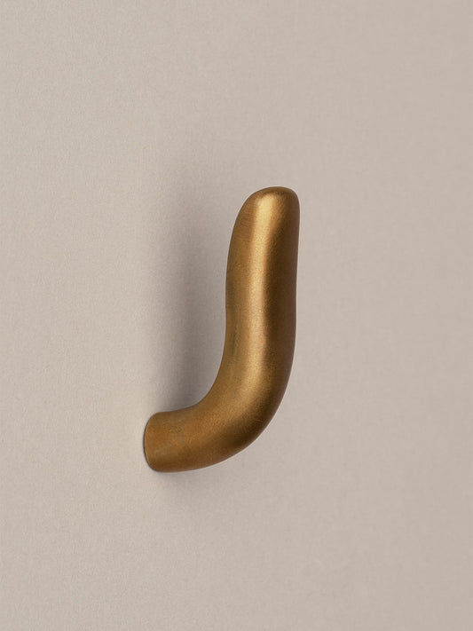 Iris Hook - Amber Brass Hardware