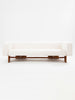Italian Brutalist Sofa with Solid Walnut and White Chenille Velvet, 1960s Sofas