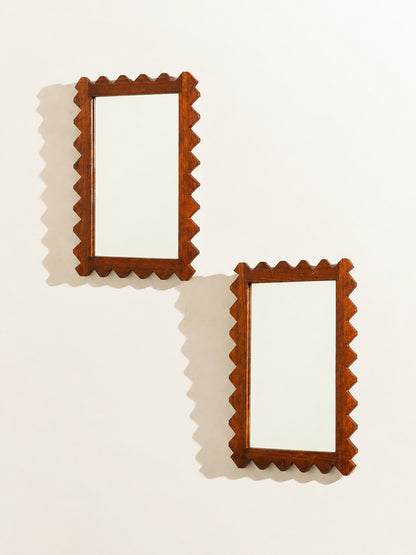 Italian Handcrafted Mirrors, A Pair, 1960s Mirrors