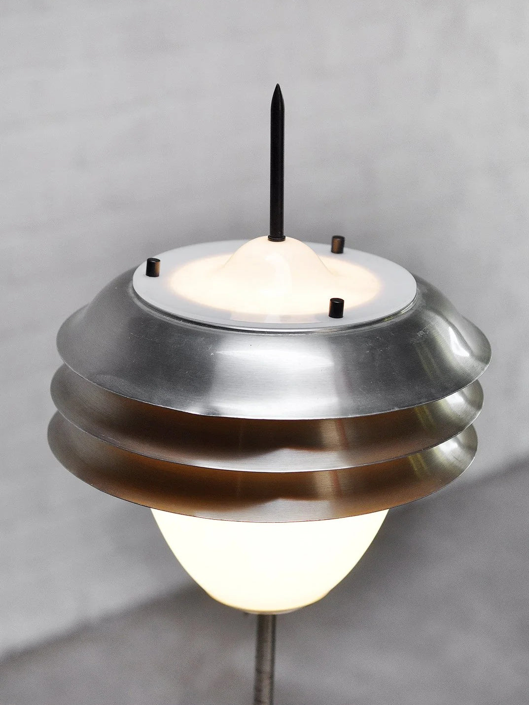 1960s Italian Table Lamp, Opal Glass and Metal Table Lamps