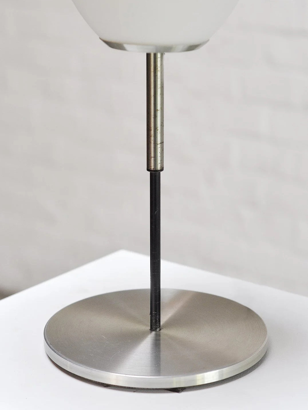1960s Italian Table Lamp, Opal Glass and Metal Table Lamps