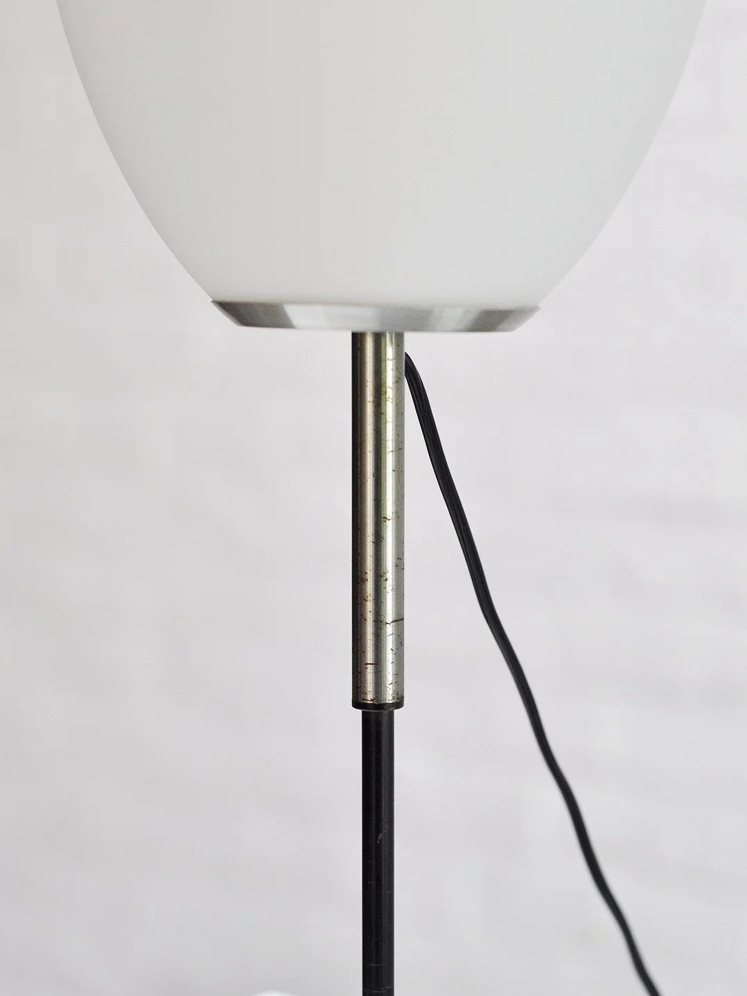 1960s Italian Table Lamp, Opal Glass and Metal Table Lamps