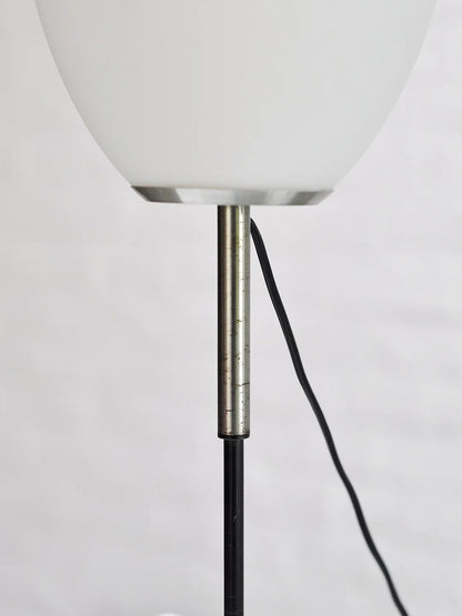 1960s Italian Table Lamp, Opal Glass and Metal Table Lamps