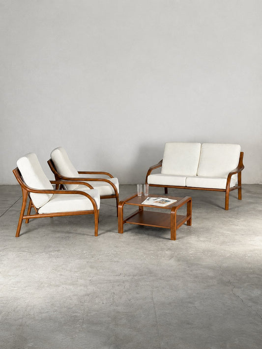 Italian Modernist Ash Wood Outdoor Lounge Set, Fully Restored, Italy, 1970s Sofas