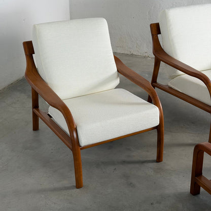 Italian Modernist Ash Wood Outdoor Lounge Set, Fully Restored, Italy, 1970s Sofas