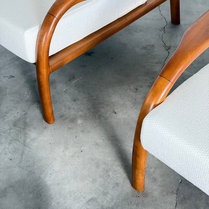 Italian Modernist Ash Wood Outdoor Lounge Set, Fully Restored, Italy, 1970s Sofas