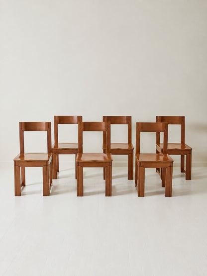 Italian Modernist Dining Chairs, Set of 6, 1970s Dining Chairs