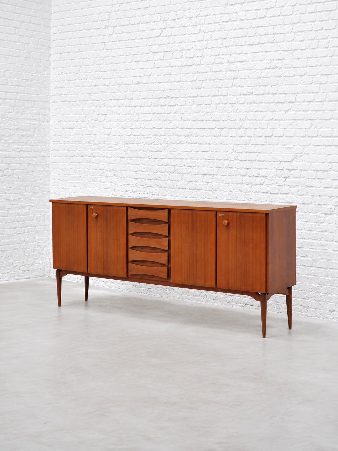 1960s Attributed to Vittorio Dassi Italian Modernist Sideboard, Teak Sideboards