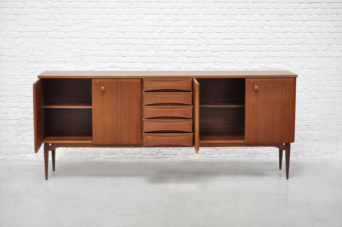 1960s Attributed to Vittorio Dassi Italian Modernist Sideboard, Teak Sideboards