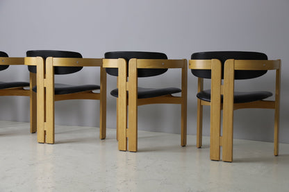 Italian Tobia Scarpa Style Dining Chairs - Set of 6 Dining Chairs