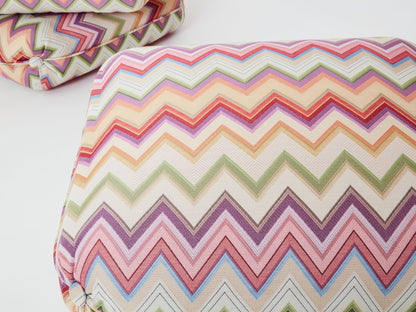 Jacques Charpentier for Maison Jansen Pair of Ottomans, Missoni Upholstery, 1970s Ottomans