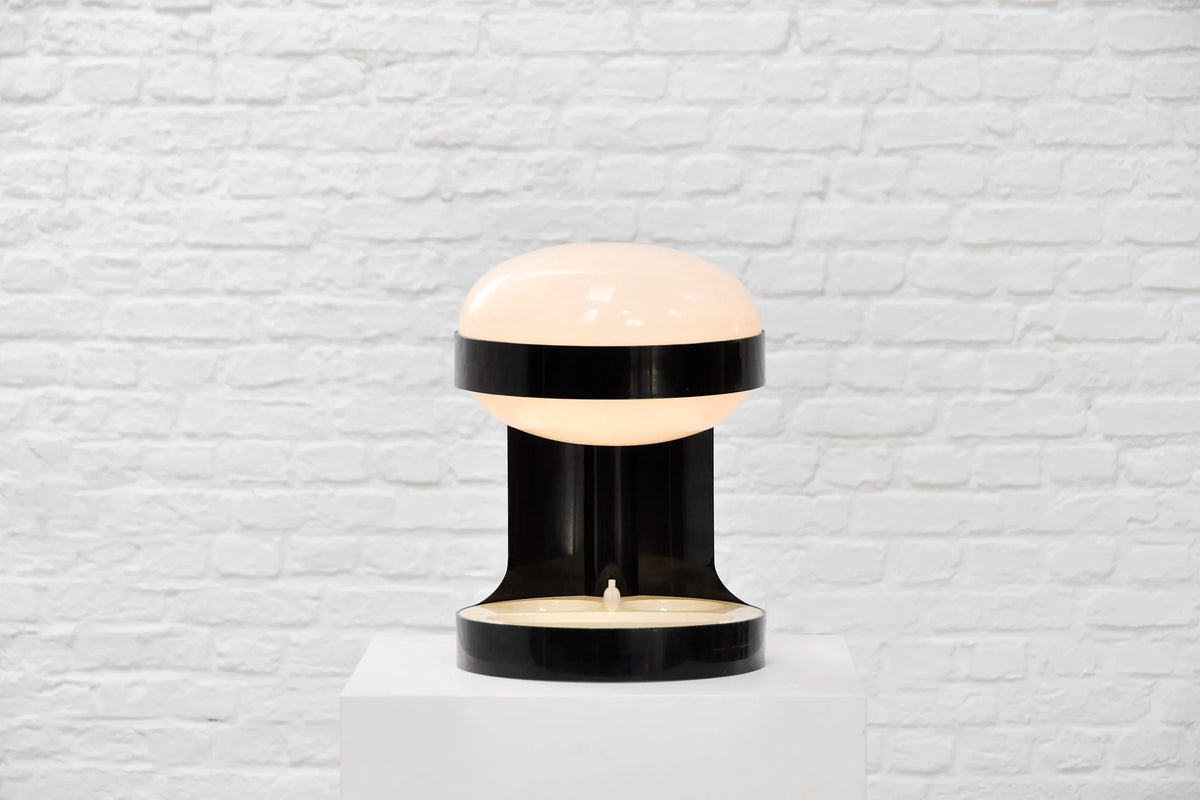 Joe Colombo for Kartell, Italian 1967 KD29 Table Lamp in ABS Plastic and Opaline Acrylic Table Lamps